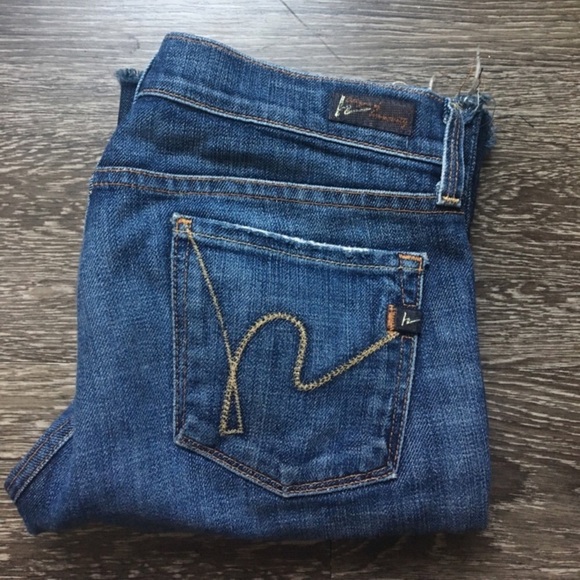 DARK WASH CITIZENS OF HUMANITY JEANS - Picture 1 of 6